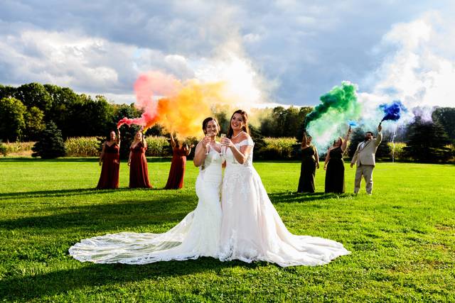Brides with Rainbow Smoke