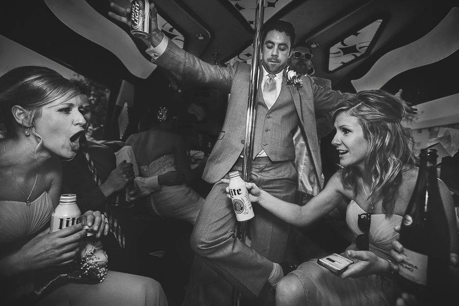 Party bus wedding party.