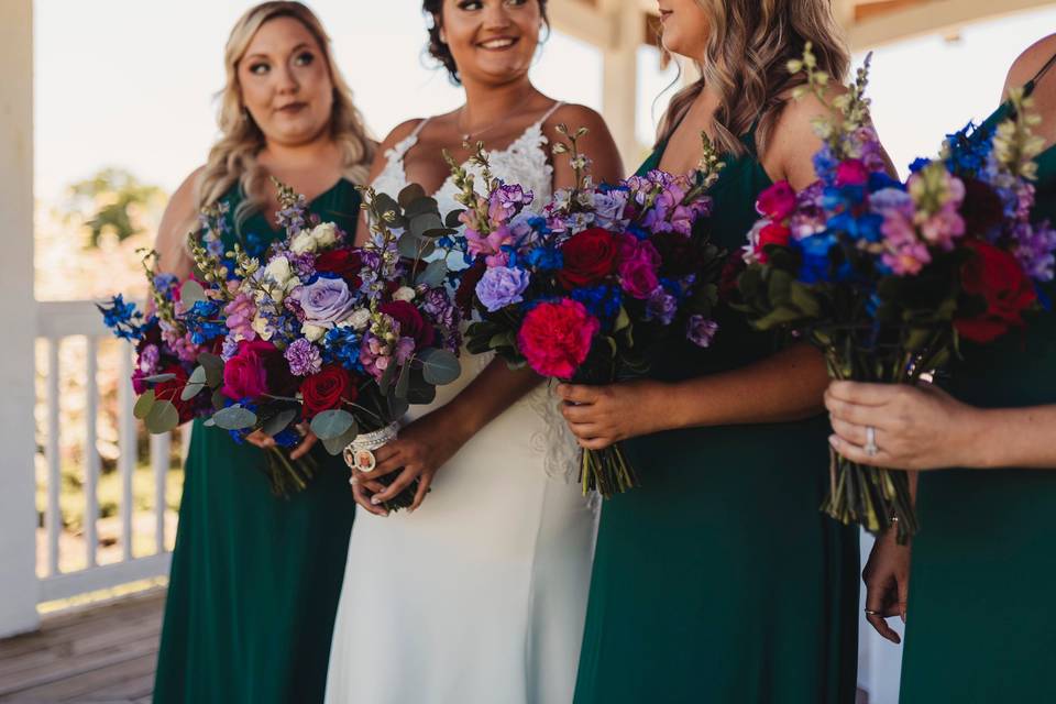 Purple bridesmaids