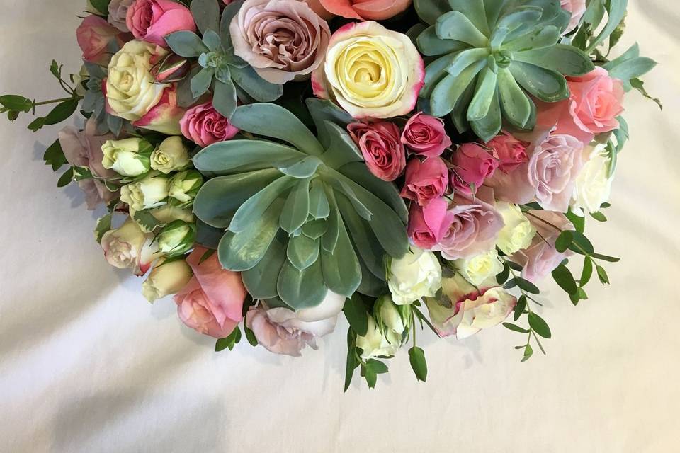 Tea Roses and Succulents