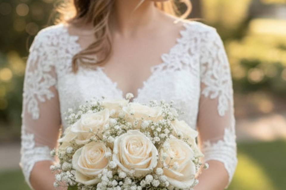 Round bouquet white
