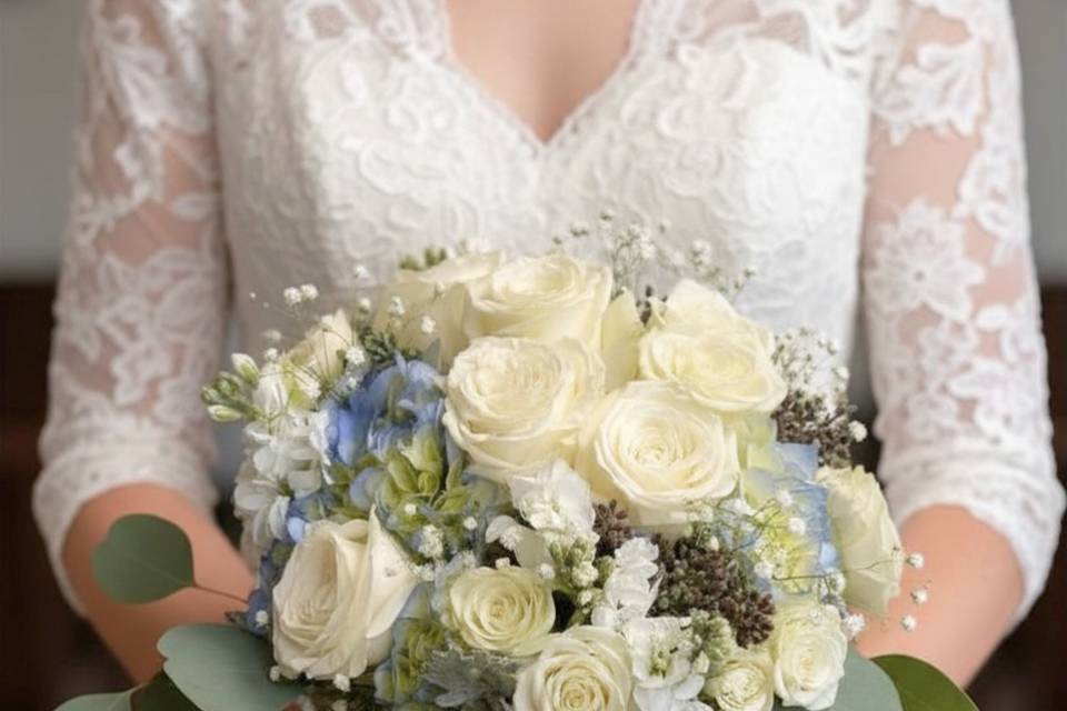 Blue hydrangea bouquet