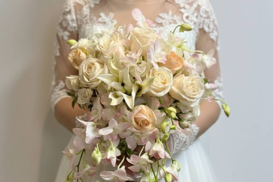 Cascade orchid bouquet