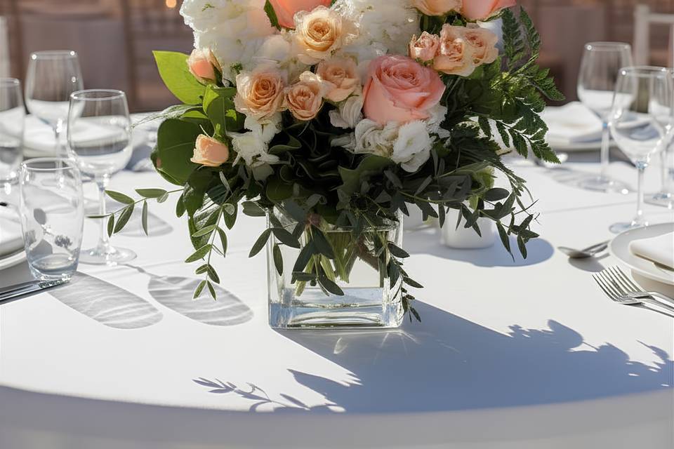 Peach short centerpiece