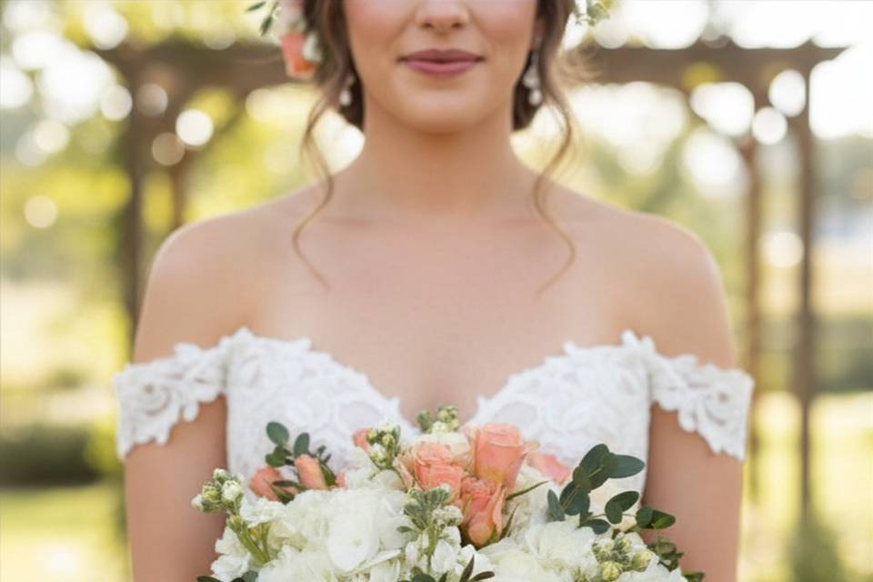 Peach round bouquet