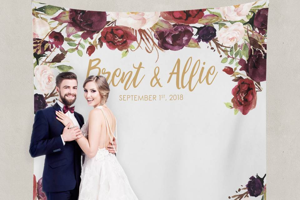 Marsala Floral Custom Backdrop