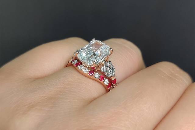 Cushion cut Wedding Rings
