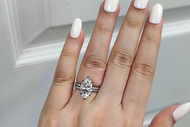 Marquise Wedding Band Set