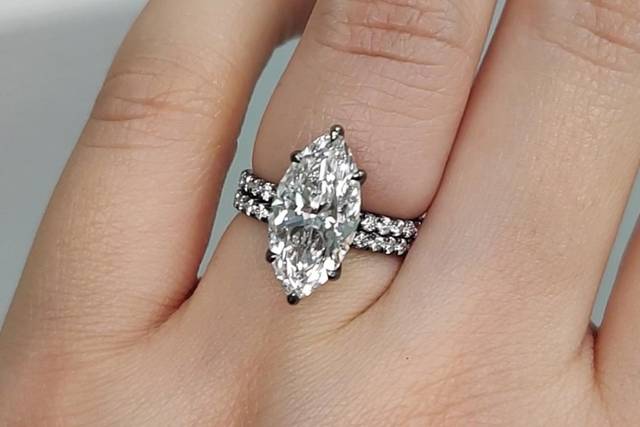 Marquise Wedding Band Set