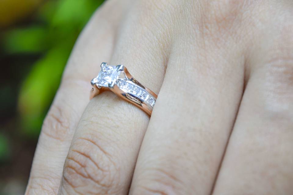 Channel Set rose gold ring