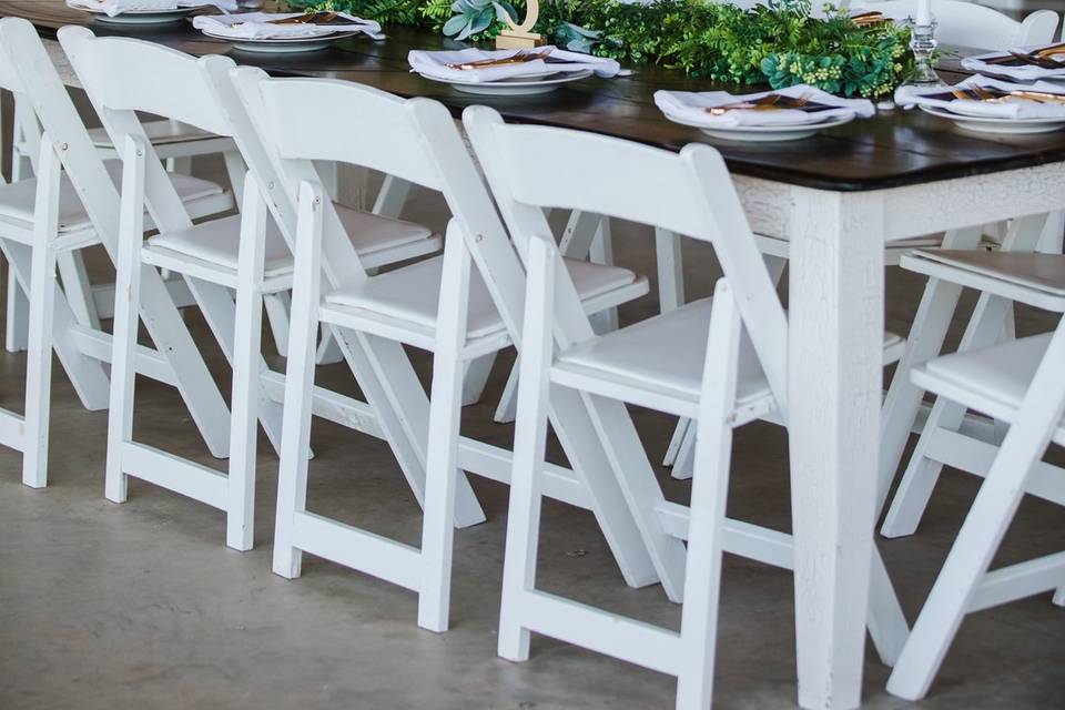 Chic tables and chairs