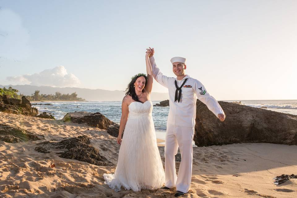 Island Limousine Oahu, HI | Haleiwa Beach wedding