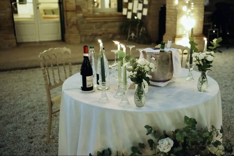 Bride and groom table