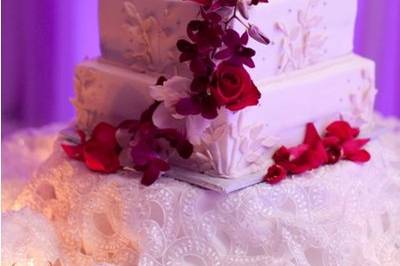 Multiple layered wedding cake