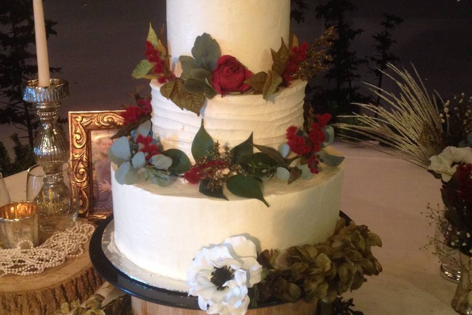 3-tier cake with roses