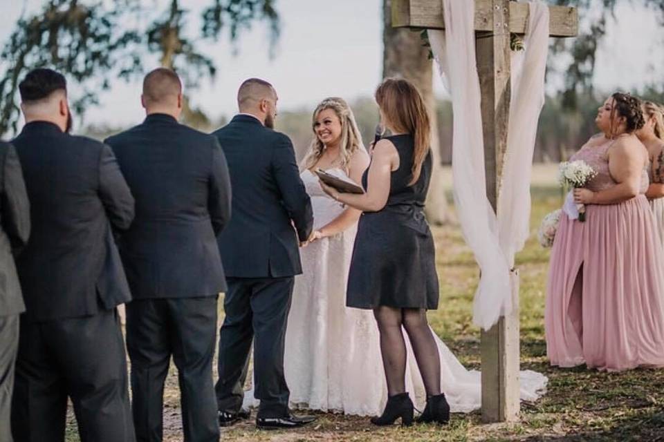 Outdoor wedding ceremony