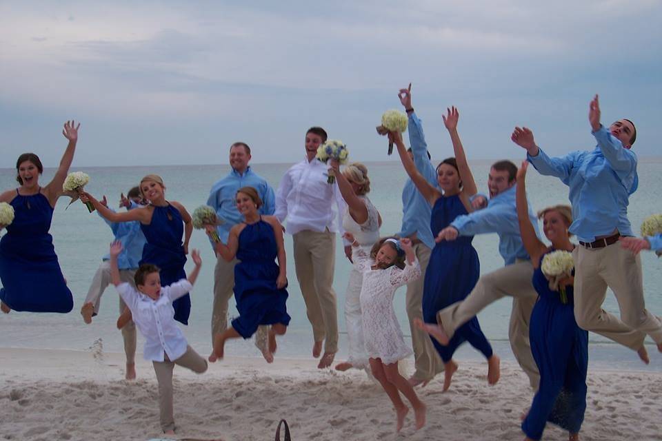 Jump shot at the beach