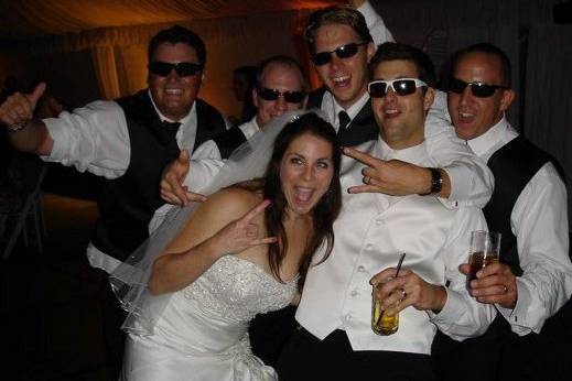 Bride and her groomsmen