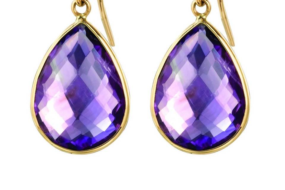 Purple amethyst on French wire