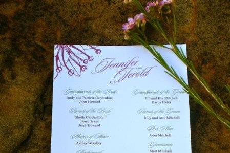 Jennifer & Jerold Wedding Program Fan Back