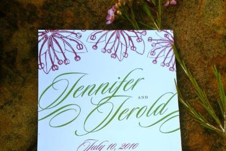 Jennifer & Jerold Wedding Program Fan Front