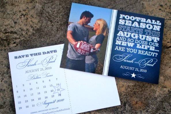 Sarah & Paul 5 x 7in Save the Date Post Card