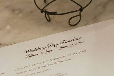 Wedding Day Timeline