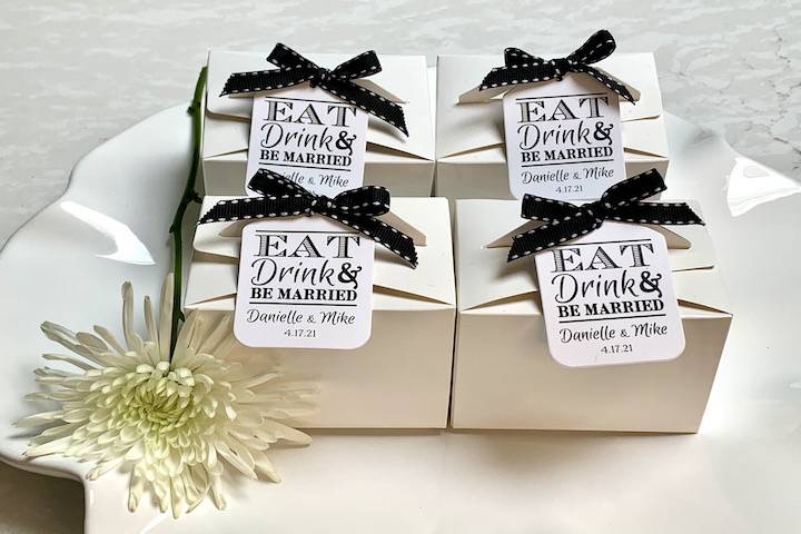 Classic black and white favors