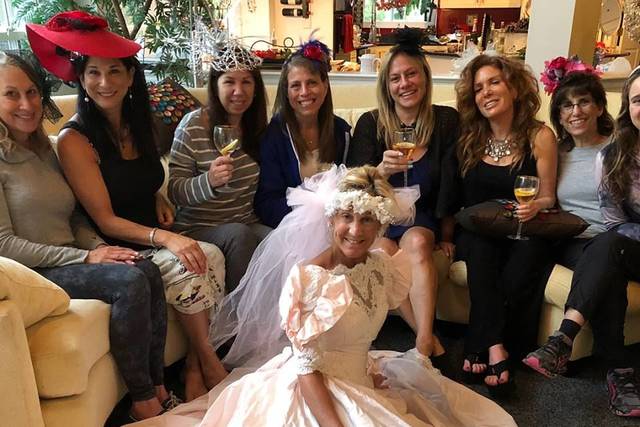 The bride with her bridesmaids
