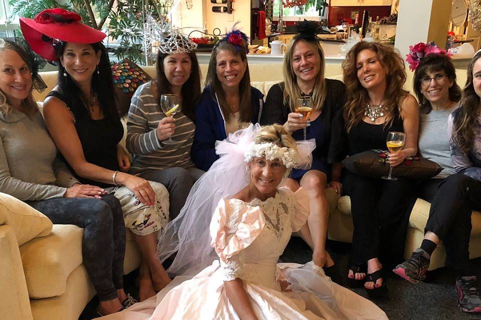 The bride with her bridesmaids