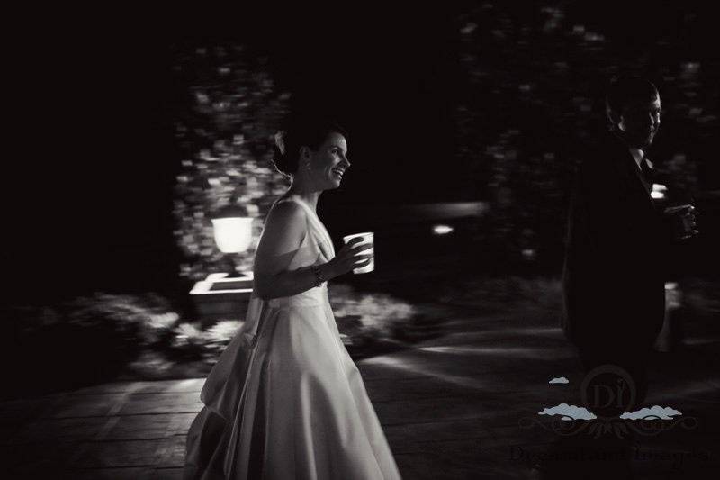 Bride in black and white