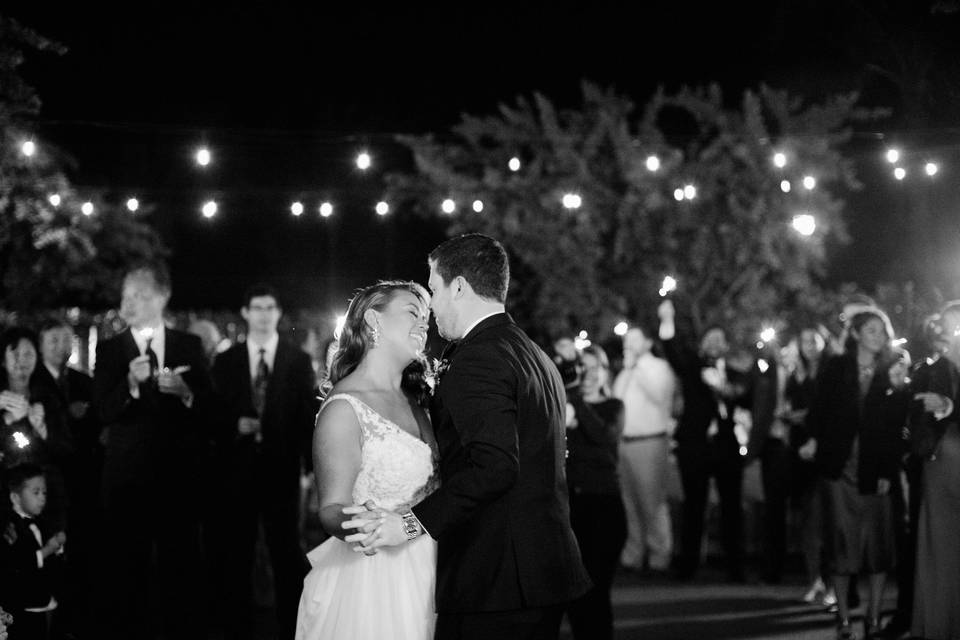 First dance under fairy lights