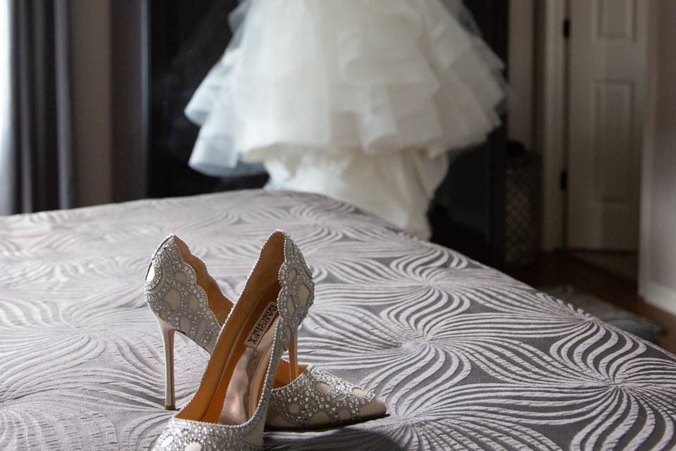 Brides dress & shoes