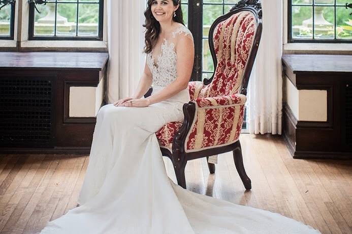 Bride in chair