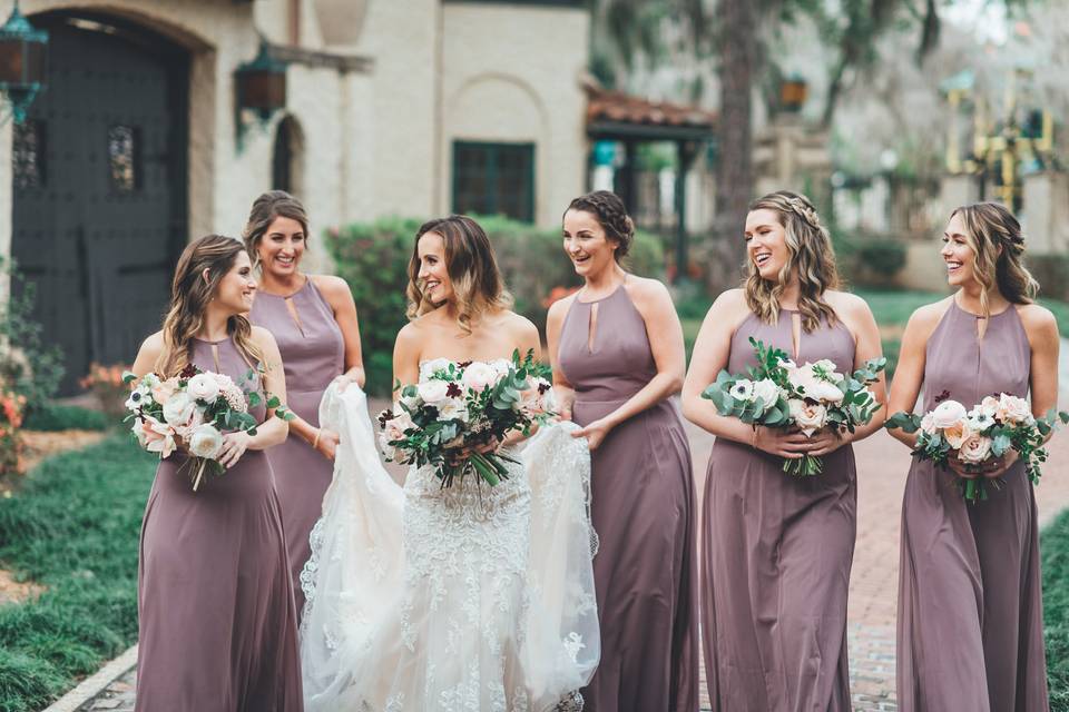 Bridal Party On a Walk