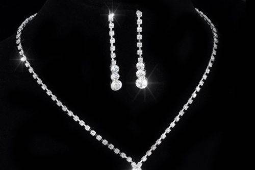 Simple Rhinestone Jewelry Set