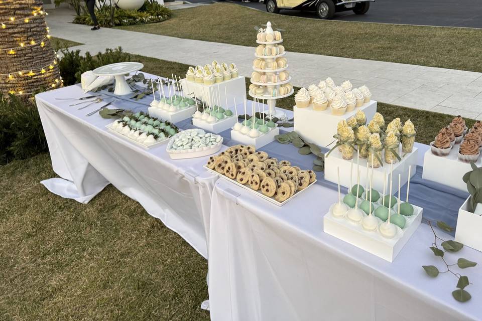 Delicious dessert set up