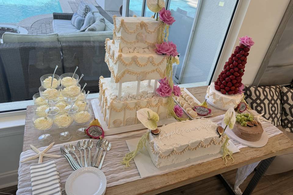 Beautiful dessert set up