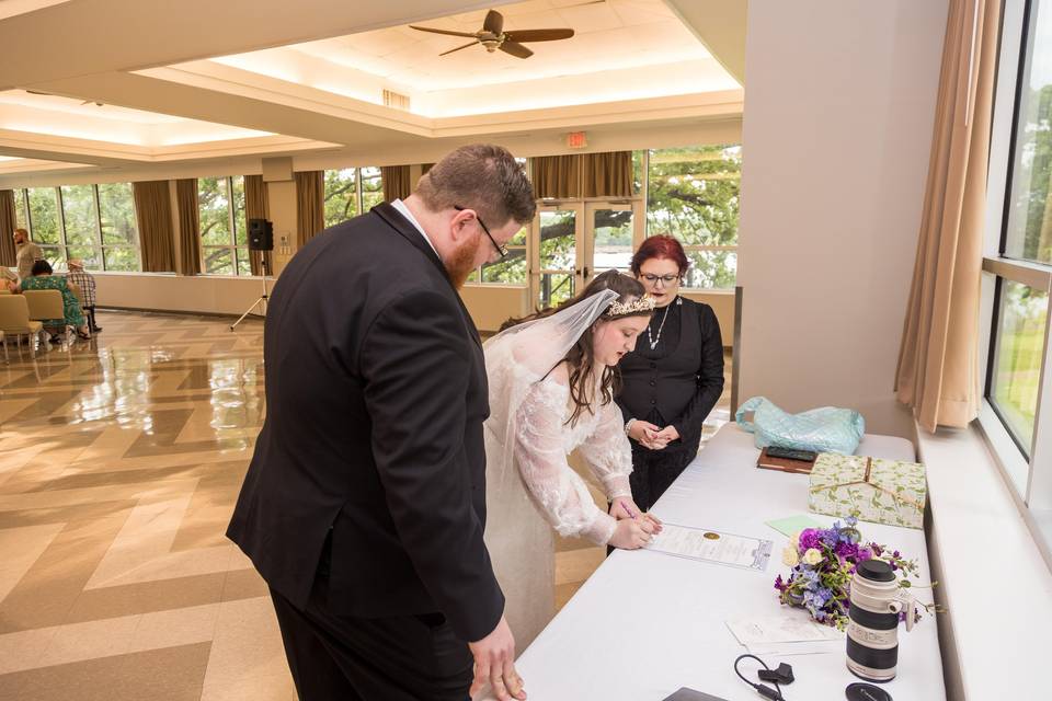 Marriage License Signing