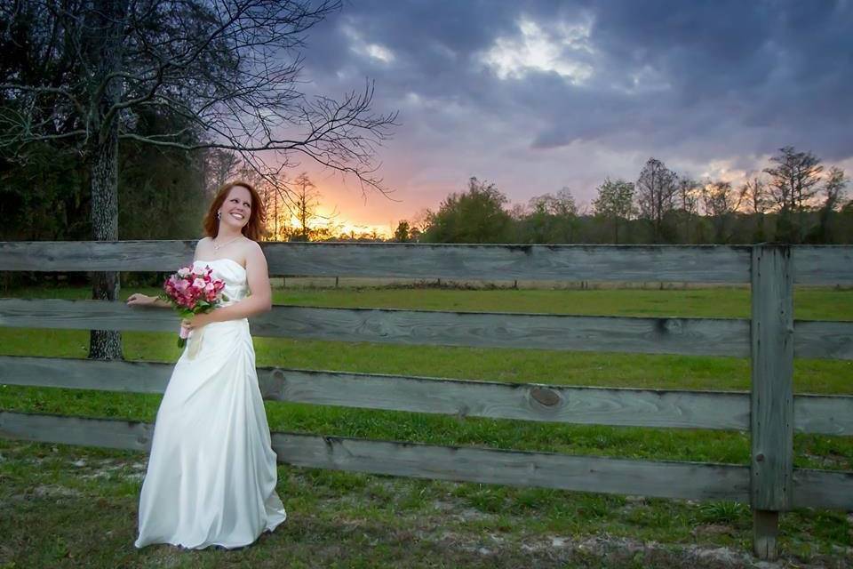 Bride by the fences