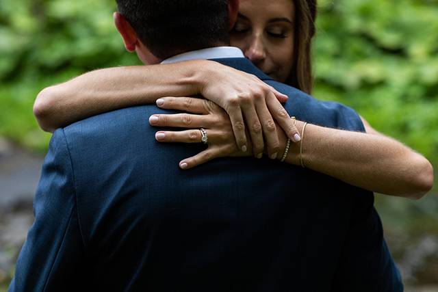 Showing off the wedding band