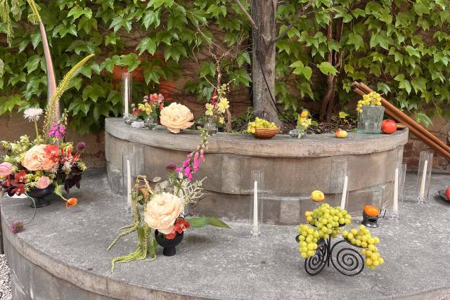 Decorated Stone Benches