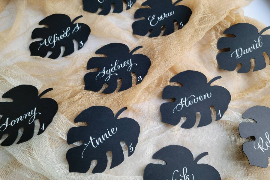 Monstera Leaf Place Cards