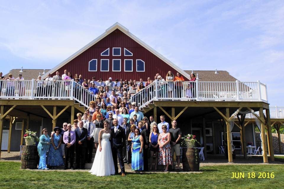 The couple with their guests