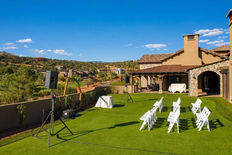 Event Lawn with red rock views