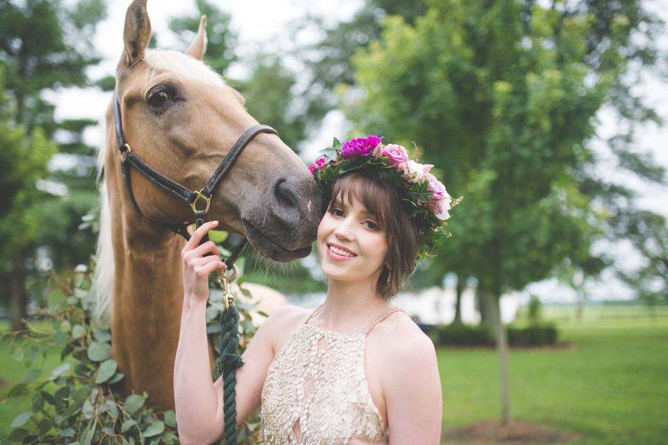 Equestrian bohemian wedding