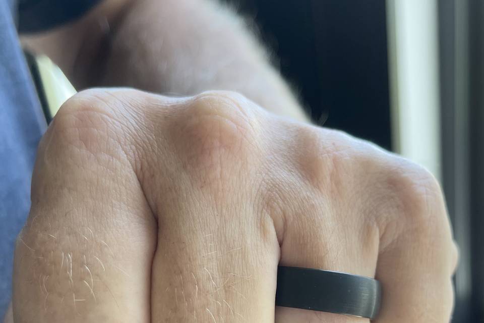 Comfortfit black tungsten ring