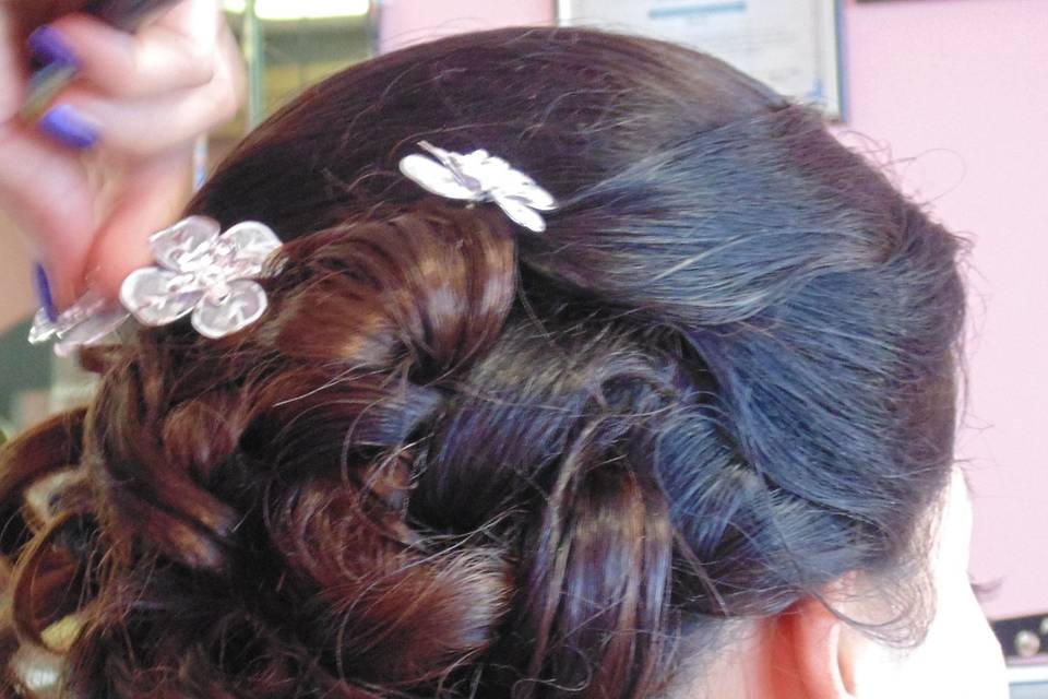 Curled updo