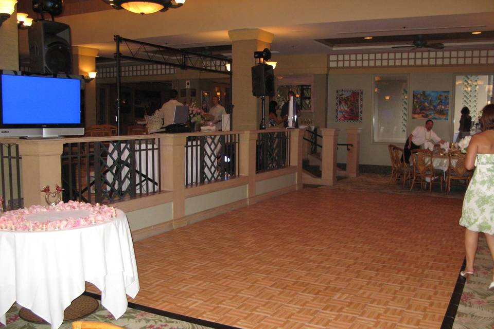 Dance floor at a wedding reception at the old 