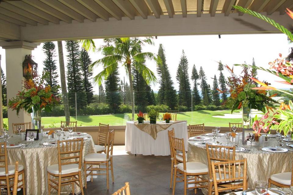 Wedding Reception in the Anuenue Room at the Ritz Carlton Kapalua, Maui.